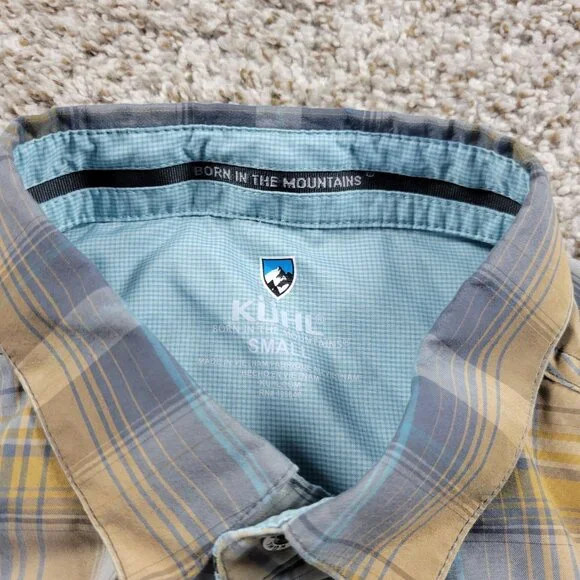Kuhl Shirt Men’s Small Plaid Short Sleeve Hiking Button Up - Picture 2 of 8